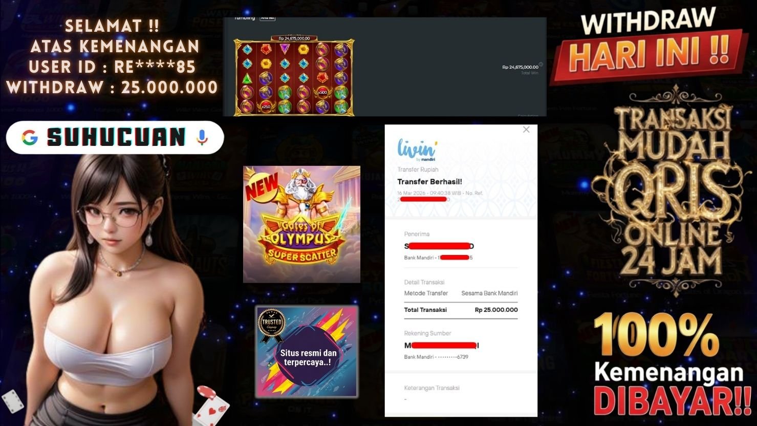 SUHUCUAN JACKPOT SLOT GATES OF OLYMPUS SUPER SCATTER